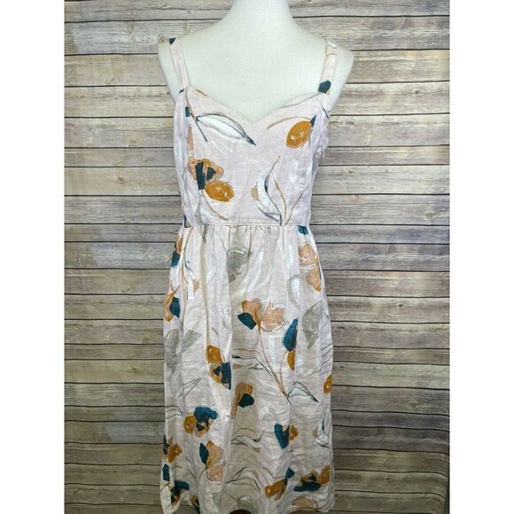 Rachel Zoe Size 6 100% Linen Dress Sweetheart Neck - Picture 1 of 12